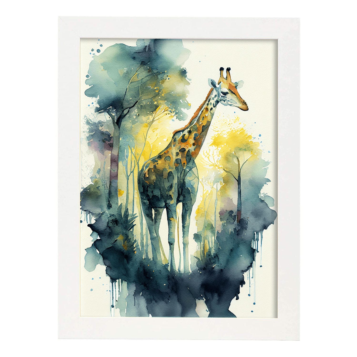 Tête de girafe de Filtergrafia en poster, tableau sur toile et plus