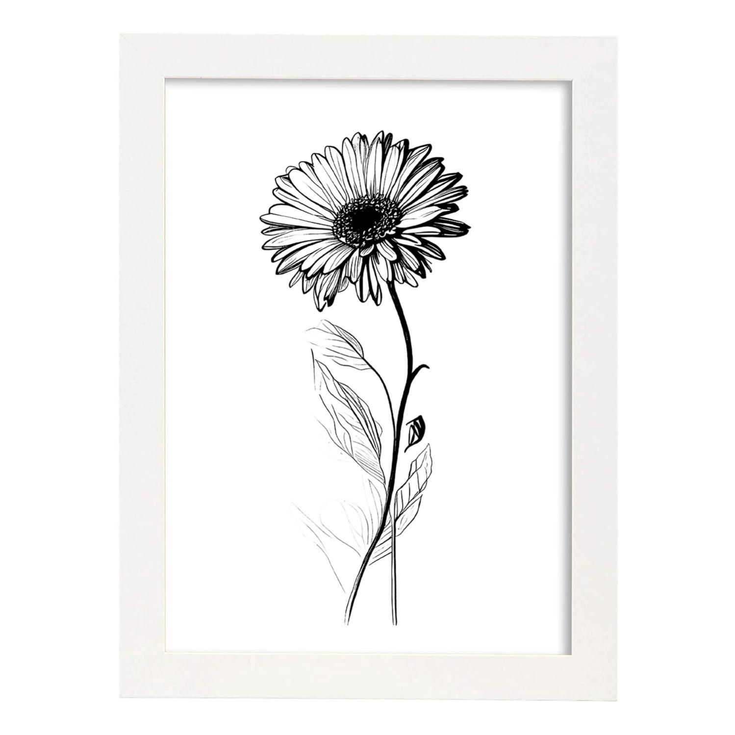 Nacnic Dalia Di Poster Botanico Di Piante Di Fiori In Bianco E Nero Nacnic Dalia Di Poster Botanico Di Piante Di Fiori In Bianco E Nero