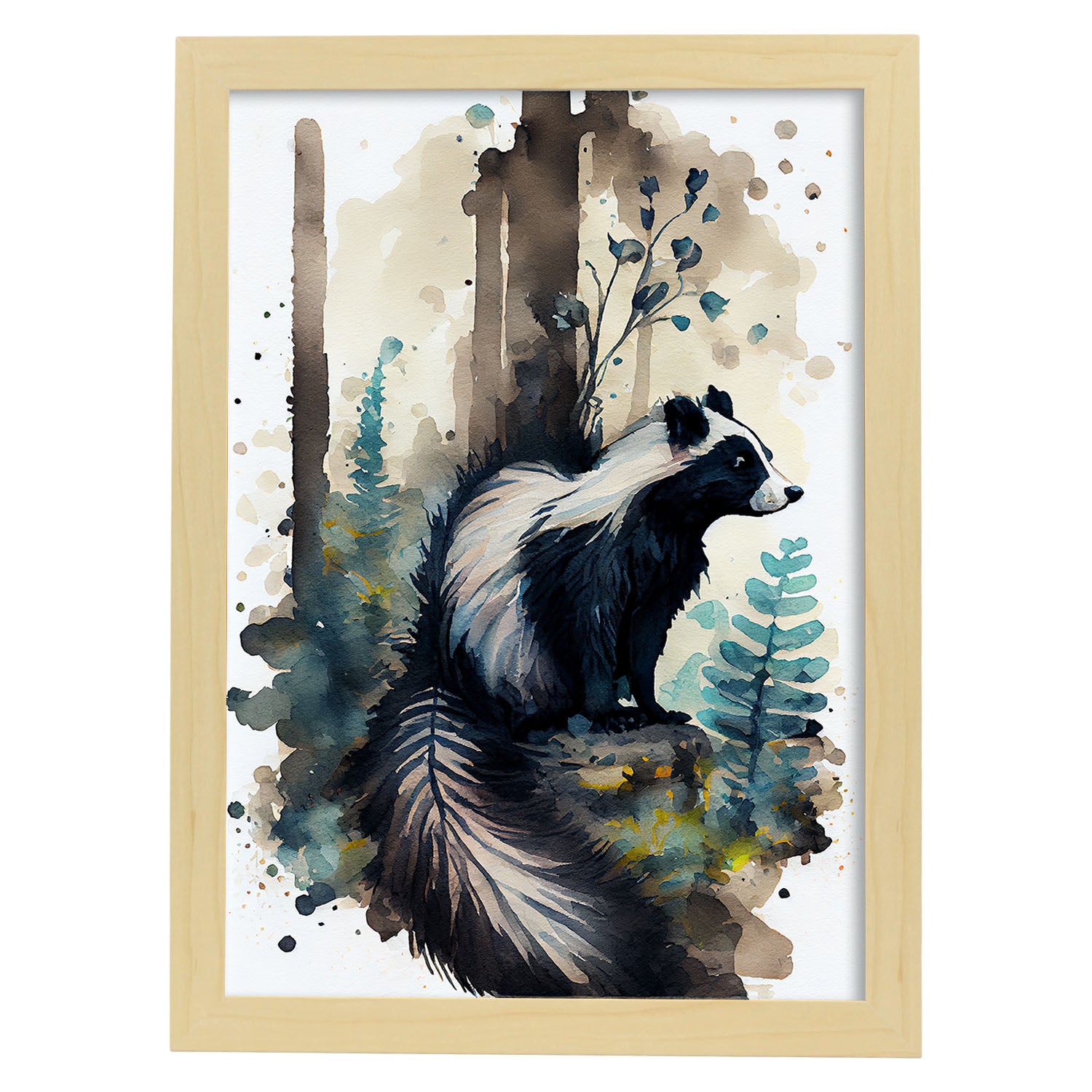 Affiche aquarelle - Animaux de la forêt