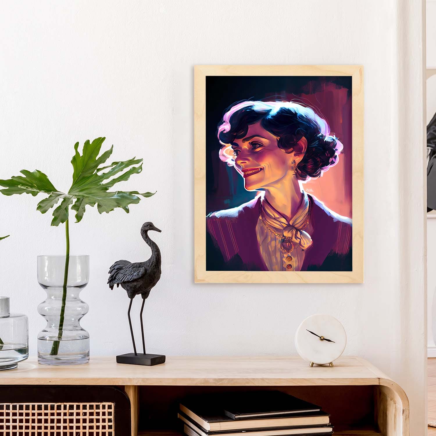Coco Chanel Affiche En Style Portrait En Couleur Illustrations De Dessins  Animés D'inventeurs Et De Créateurs Célèbres A3 Sans Cadre