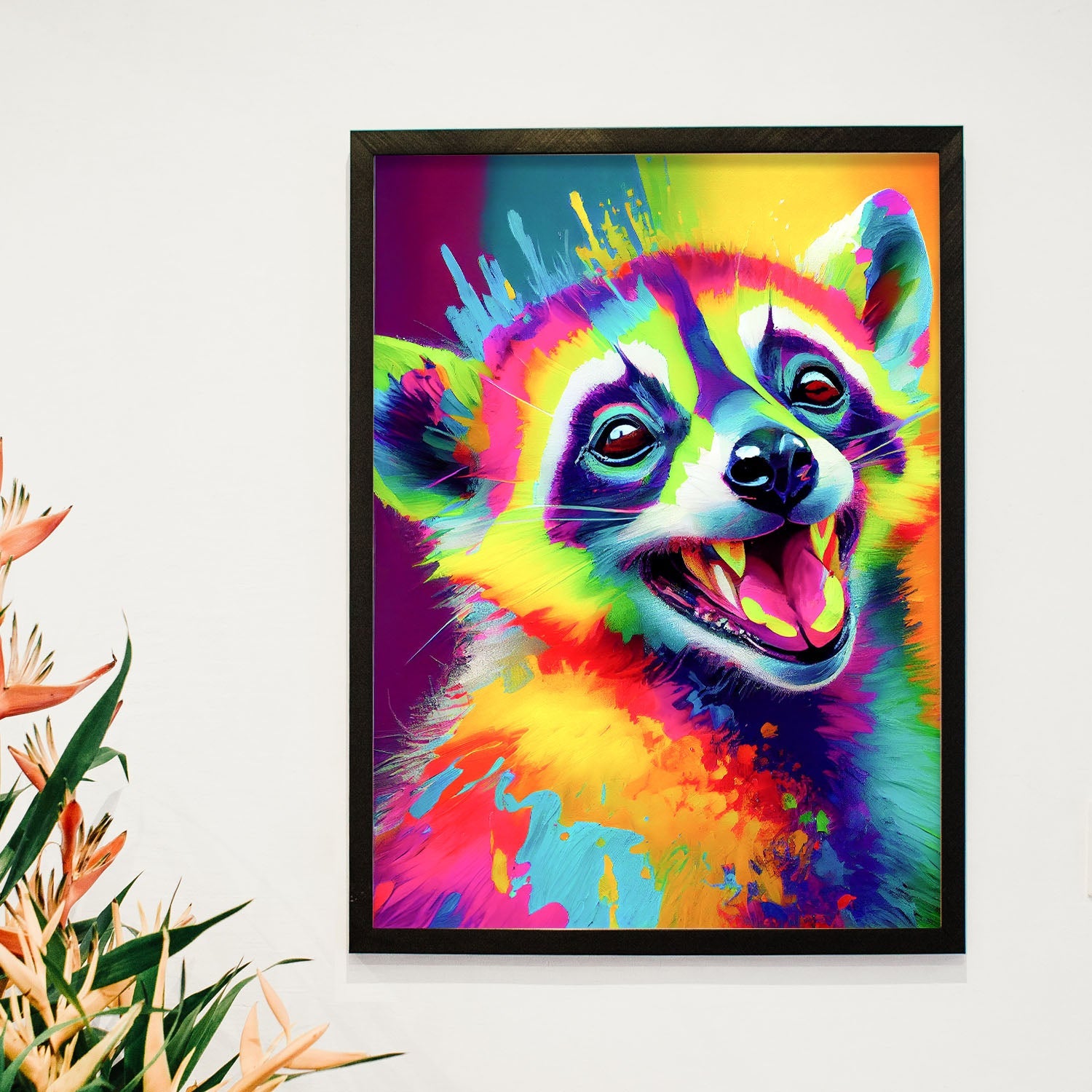 Maki Illustration Animale Colorée Impressions D'affiches D'art