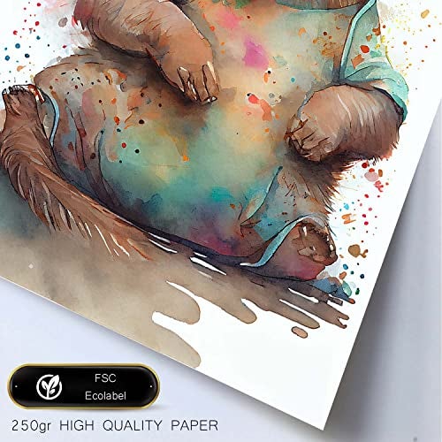 Poster de bébé loutre sur toile - Décoration murale - Sans cadre
