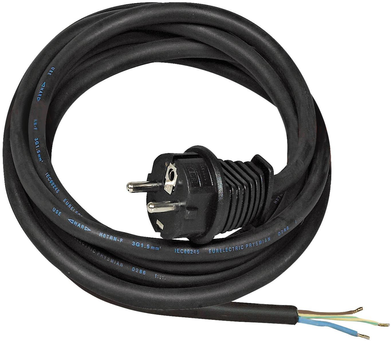 Cordon D'Alimentation Perel 1,5m - 3G1,5 Avec Prise CEE 7/7 - Multicolore