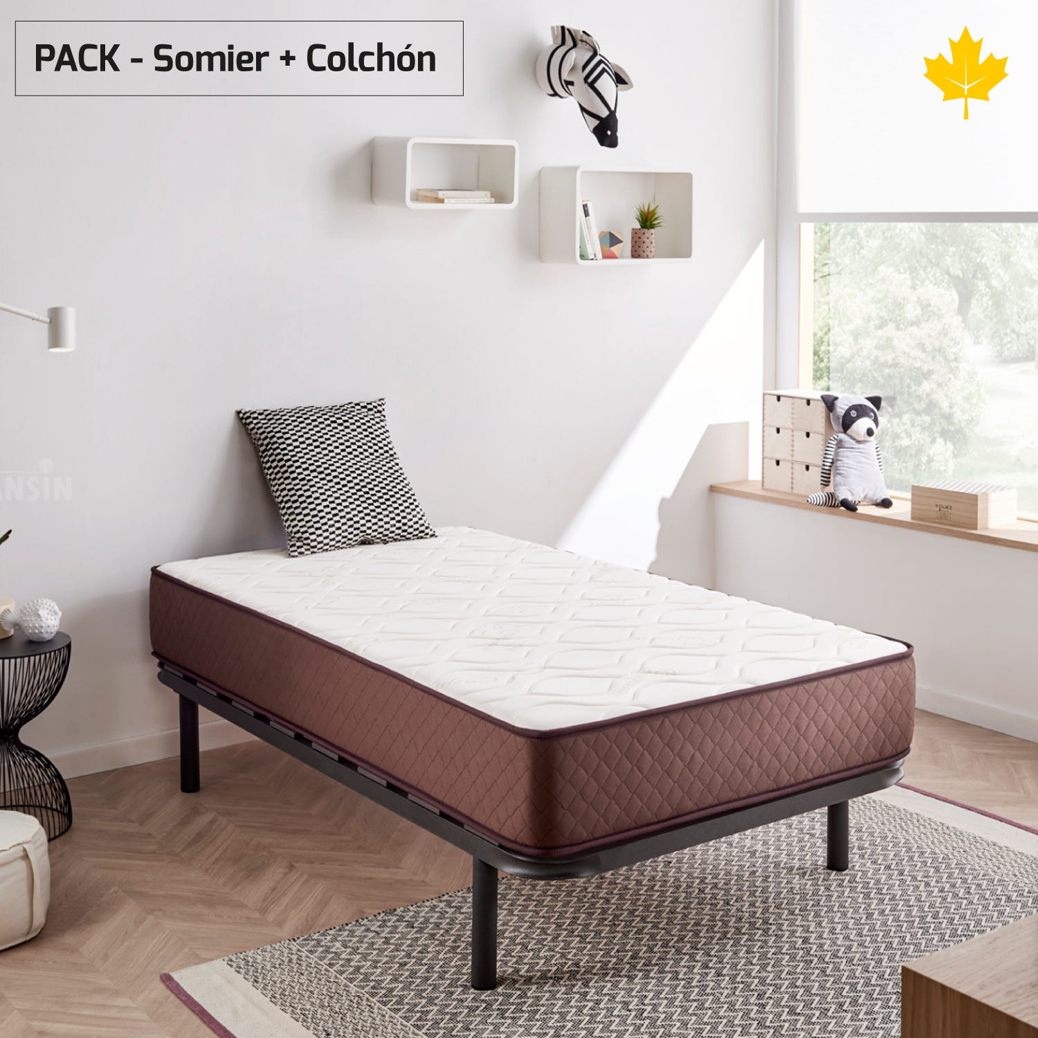 Pack Colchon + Canape Abatible Descansin, 105 x 190