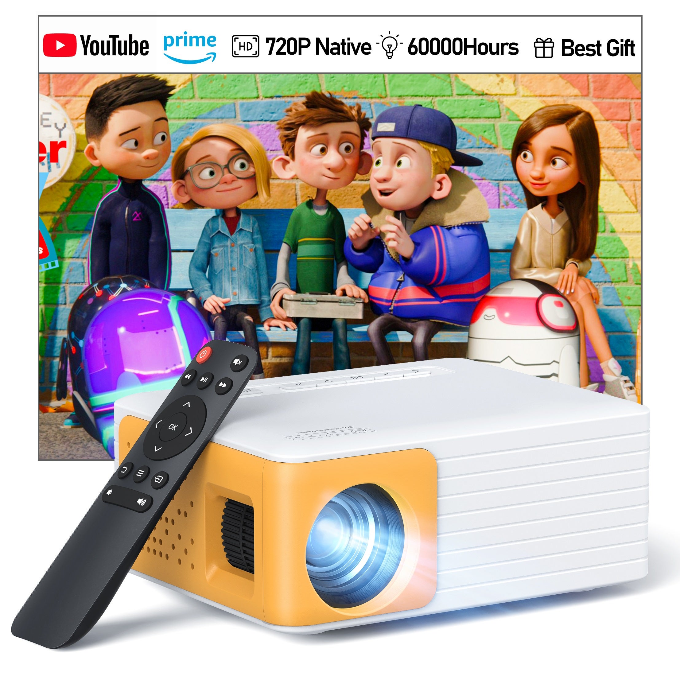 Yoton Mini Projecteur 1080P Y3, Vidéoprojecteur Portable pour Home