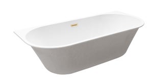 Baignoire à encastrer blanc brillant avec bonde noir VICA SLIM + 170x80