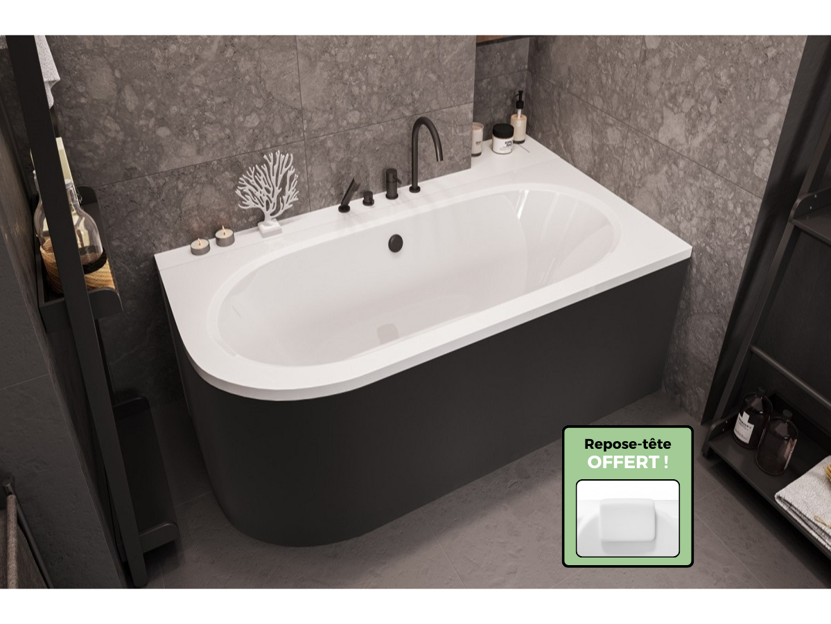 Tall Maillot de bain asymétrique noir à découpe | FR