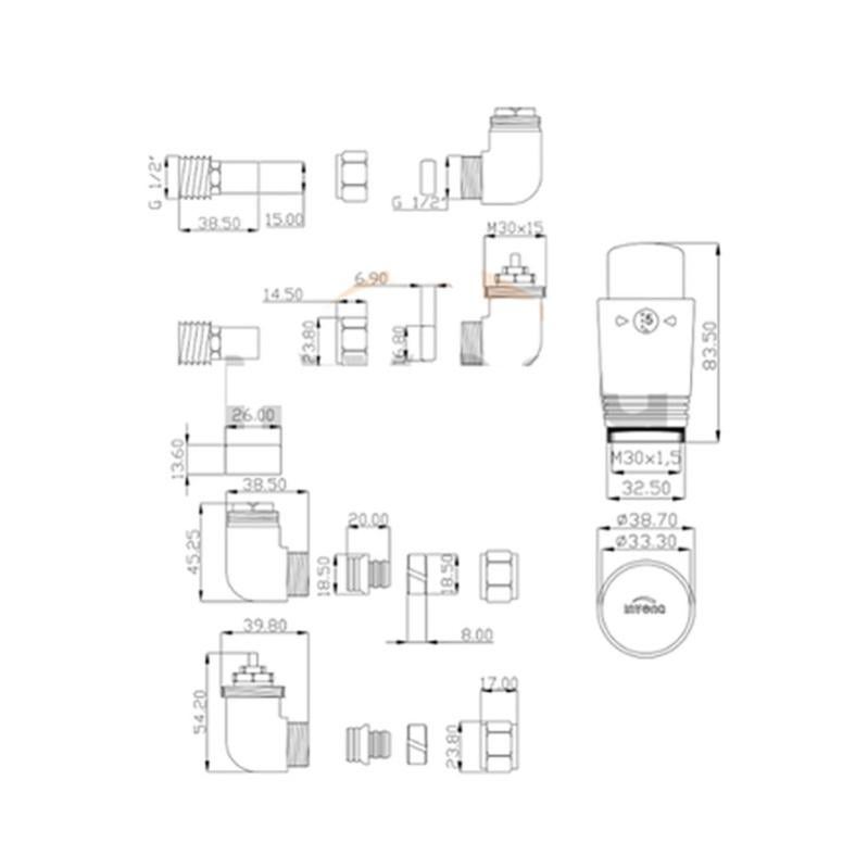 Termostática axial de preto/ouro inclinado PX/Radiator de cobre - 2