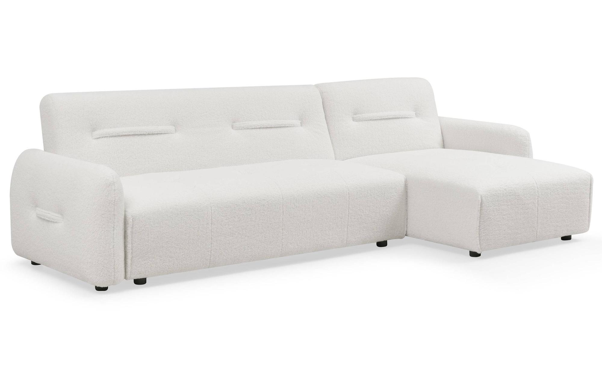 Canapé-lit modulable Cancun tissu bouclette Blanc | Leroy Merlin