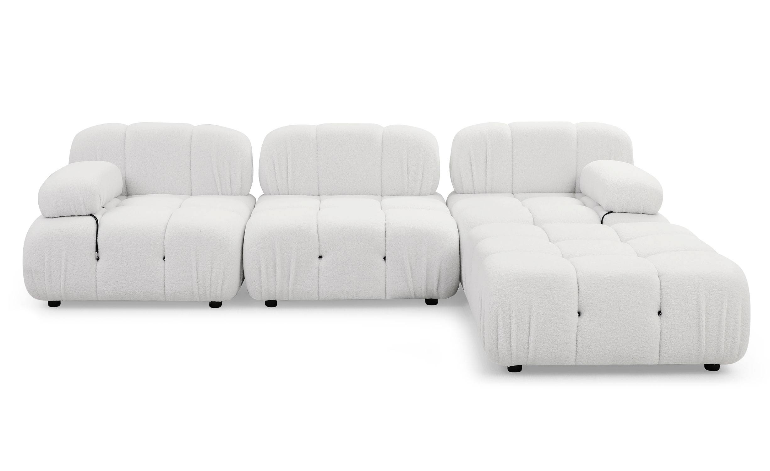 Canapé design modulable et transformable Hollywood tissu bouclette ...