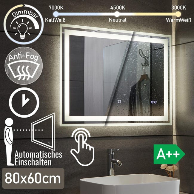 MICE COLLECTION Cristaled - Specchio da bagno con luce LED quadrata MICE COLLECTION Cristaled - Specchio da bagno con luce LED quadrata