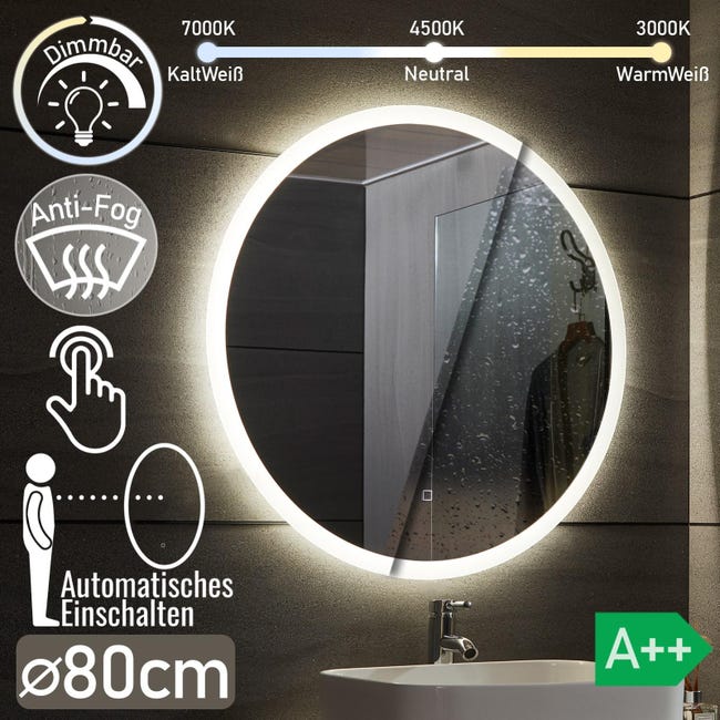 Specchio LED rotondo da 80 cm | Leroy Merlin Specchio LED rotondo da 80 cm | Leroy Merlin