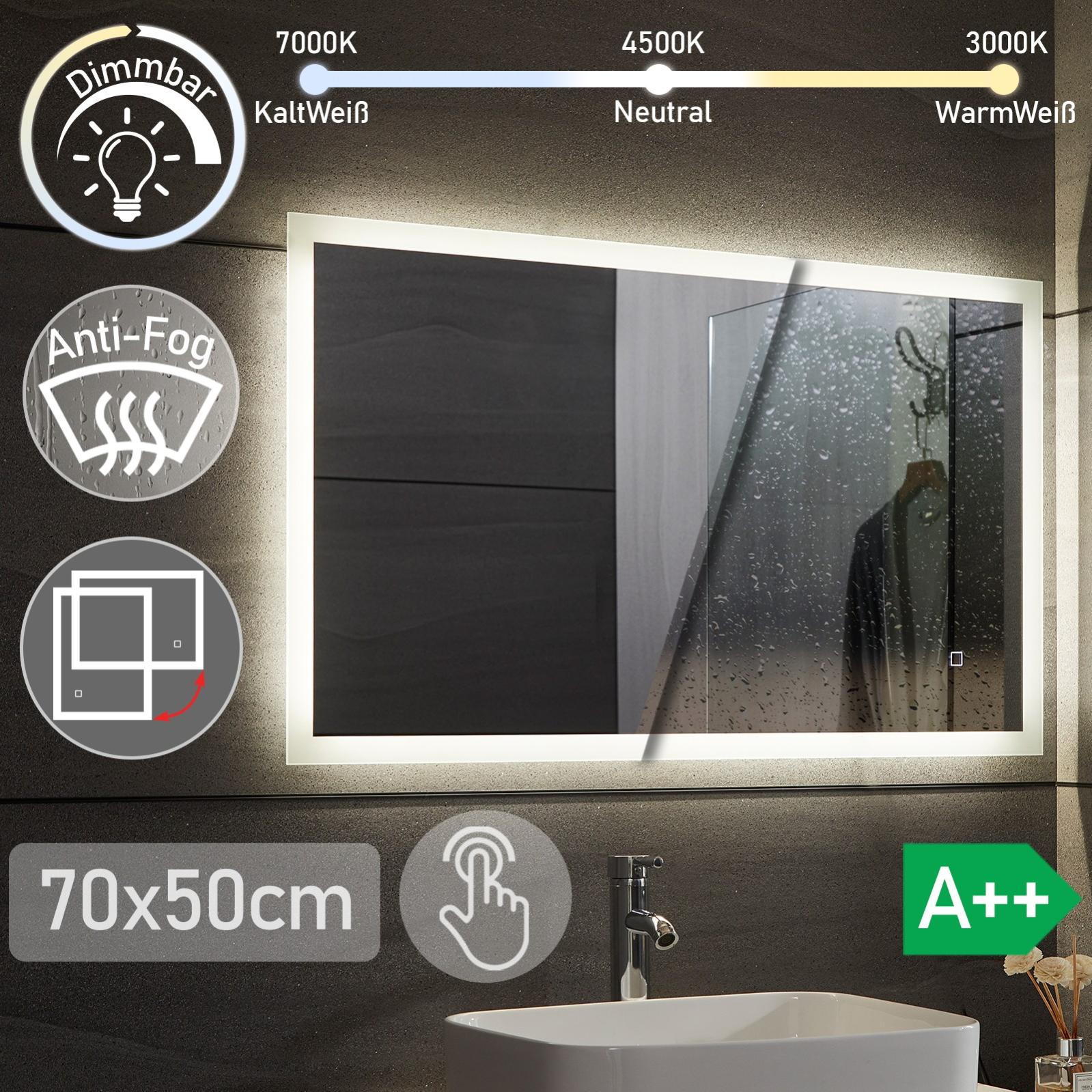 TATU Specchio Rotondo LED 61 Cm Per Bagno – Retroilluminato, 3000K/4000K/6000K, Antiappannamento, Touch - 2