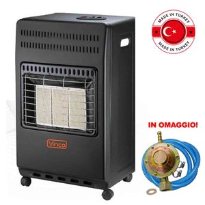 STUFA GAS GPL INFRAROSSI KIRA NERO WATT 4200 CM 42X36 H.CM 72