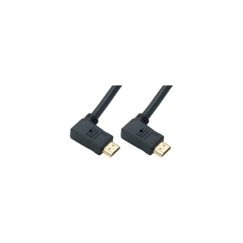 Câble DisplayPort 1.4 8K InLine 2m - Connecteur Coudé Haut Noir/Doré