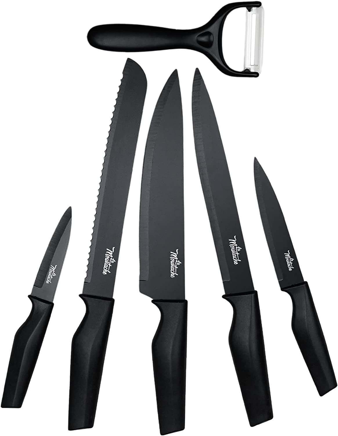 Set De Cuchillos Mondadores Cocina Arcos Premium Negro