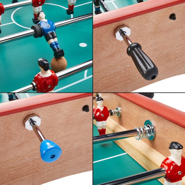 Baby foot Adulte Luxe en bois - Barres télescopiques - 2 à 4 joueurs - 3  Balles liège inclues