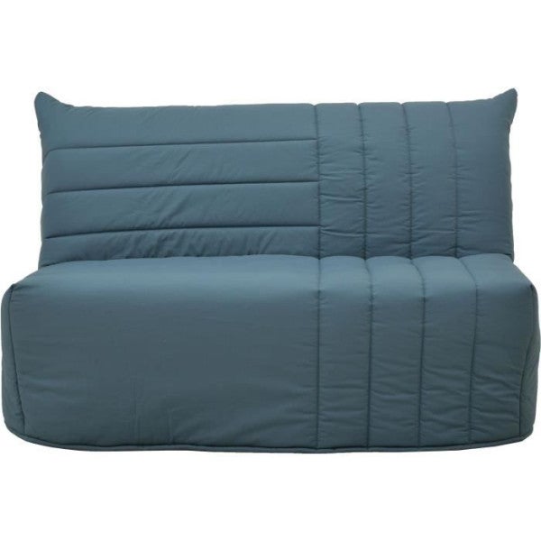 Banquette BZ 2 Places BECCI - Tissu Bleu De Prusse - Matelas Bultex ...