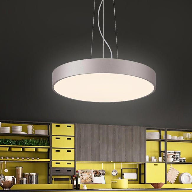 Lampada sospensione cucina circolare moderno lampadario per cucina bianco  led 30
