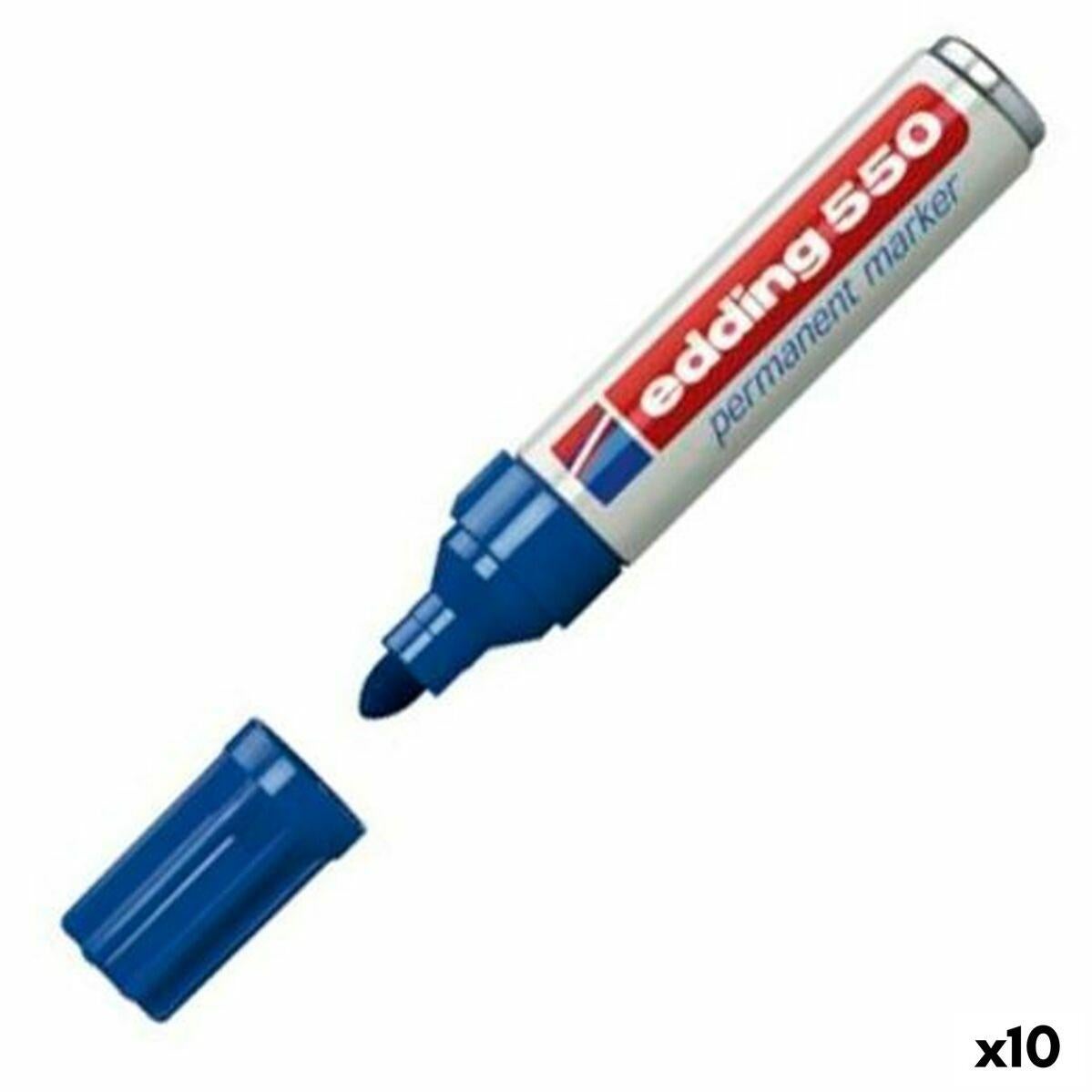 Edding 550 Marqueur Permanent - Vert - 1 Stylo - Pointe Ronde 3-4