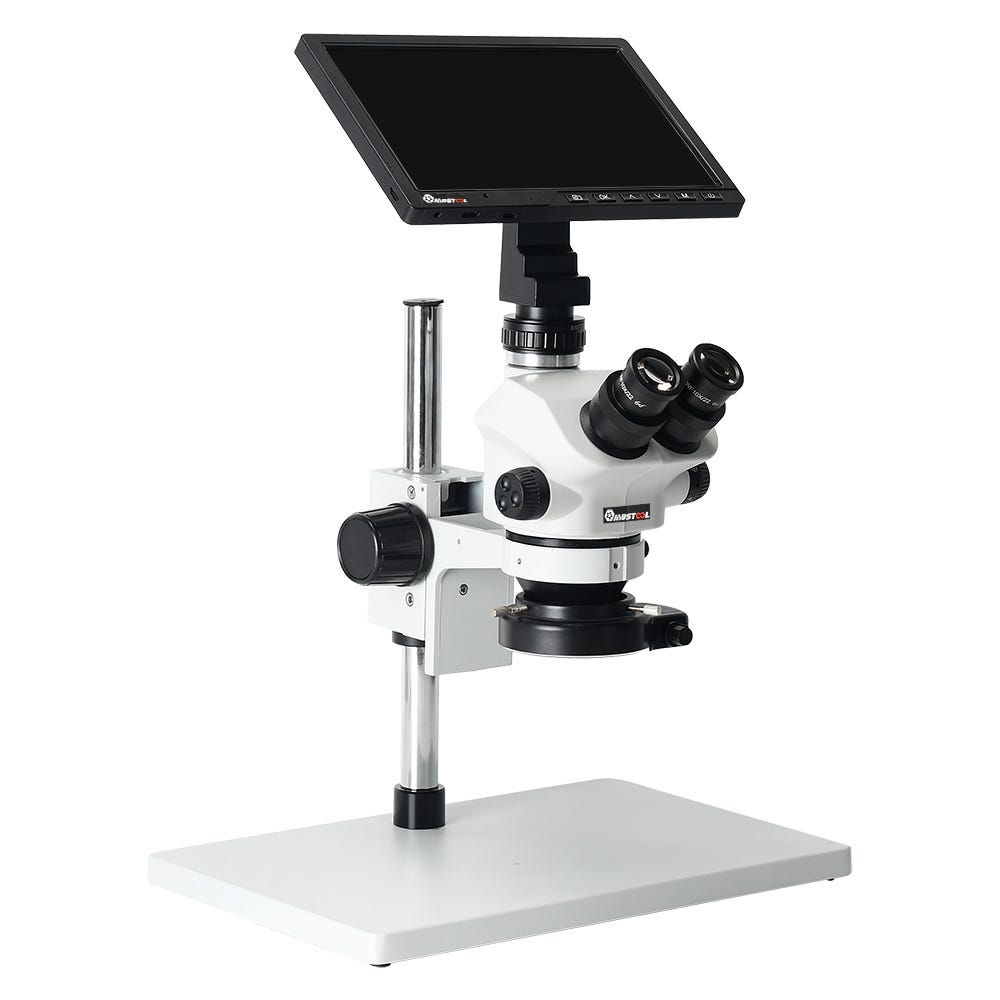 Microscope trinoculaire stéréo, simulateur de focale 3,5x – 90x