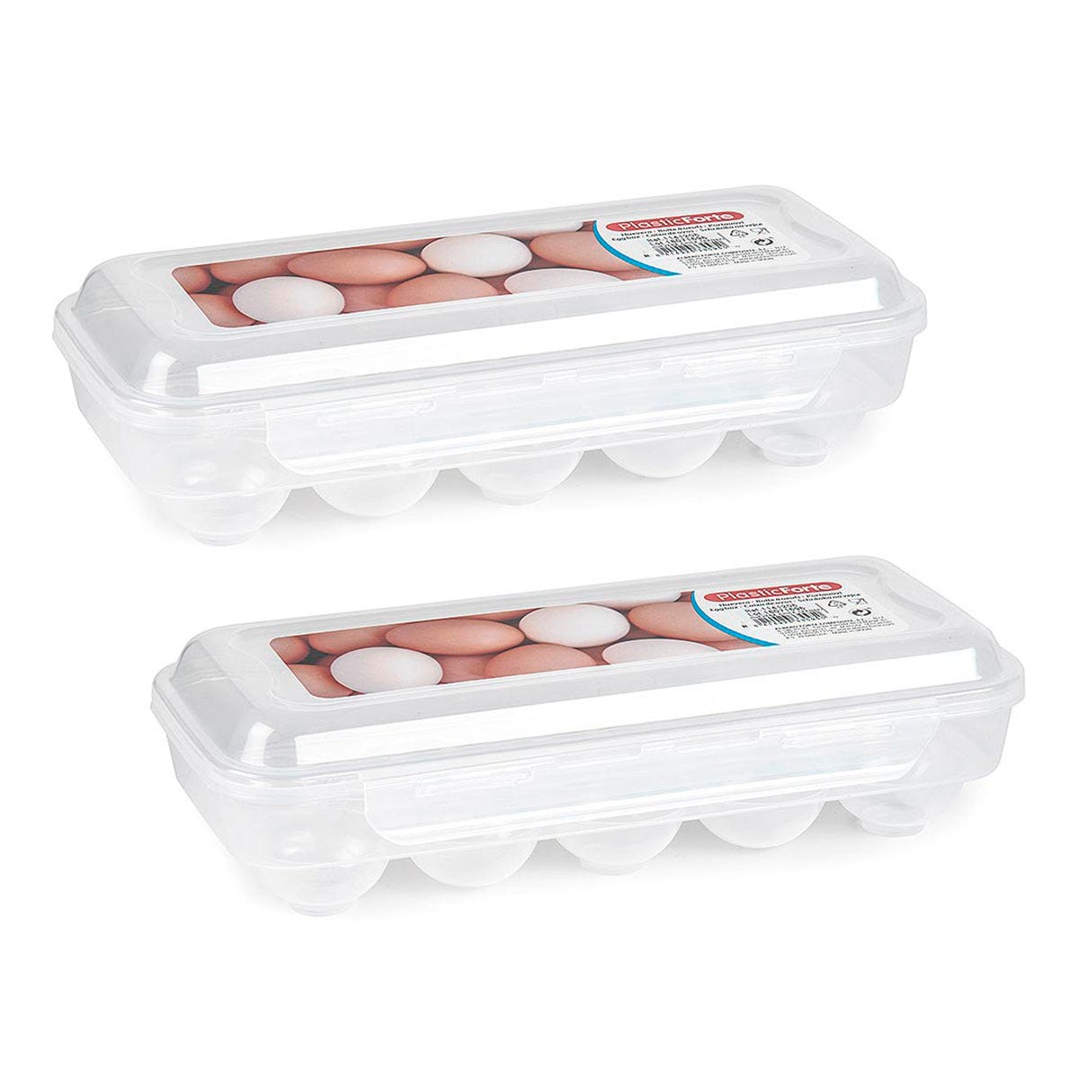 Plastic Forte - Pack de 2 Hueveras de Plástico para 12+12 Huevos con T –  PracticDomus