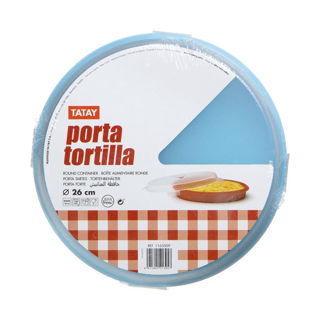 TATAY 1165109 - Recipiente Redondo de 26 cm Porta Tartas y Porta Tortillas  Azul