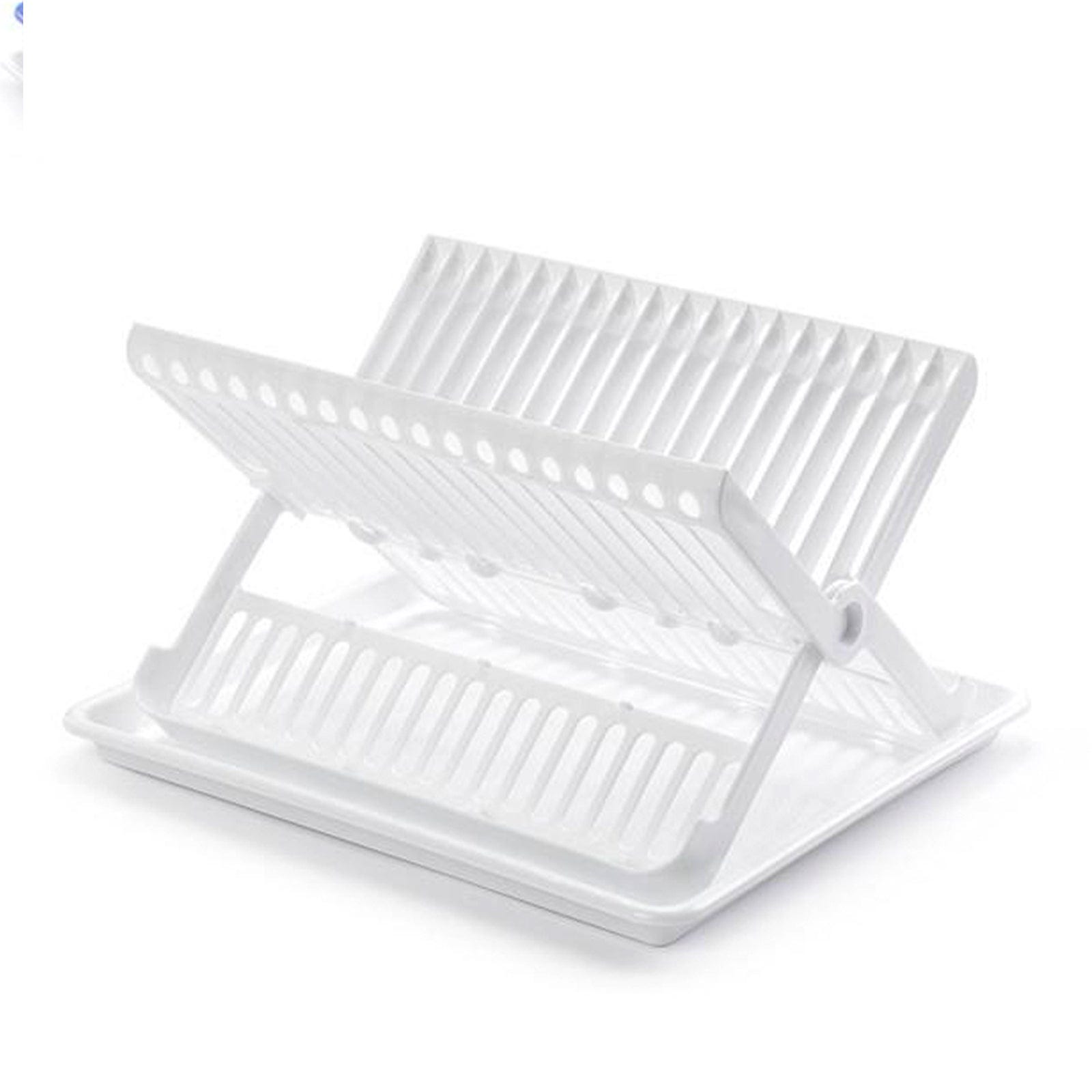 Plastic Forte - Escurreplatos de plástico rectangular con bandeja 38,5 x  38,5 x 8 cm, escurridor de cocina, recipiente secado de