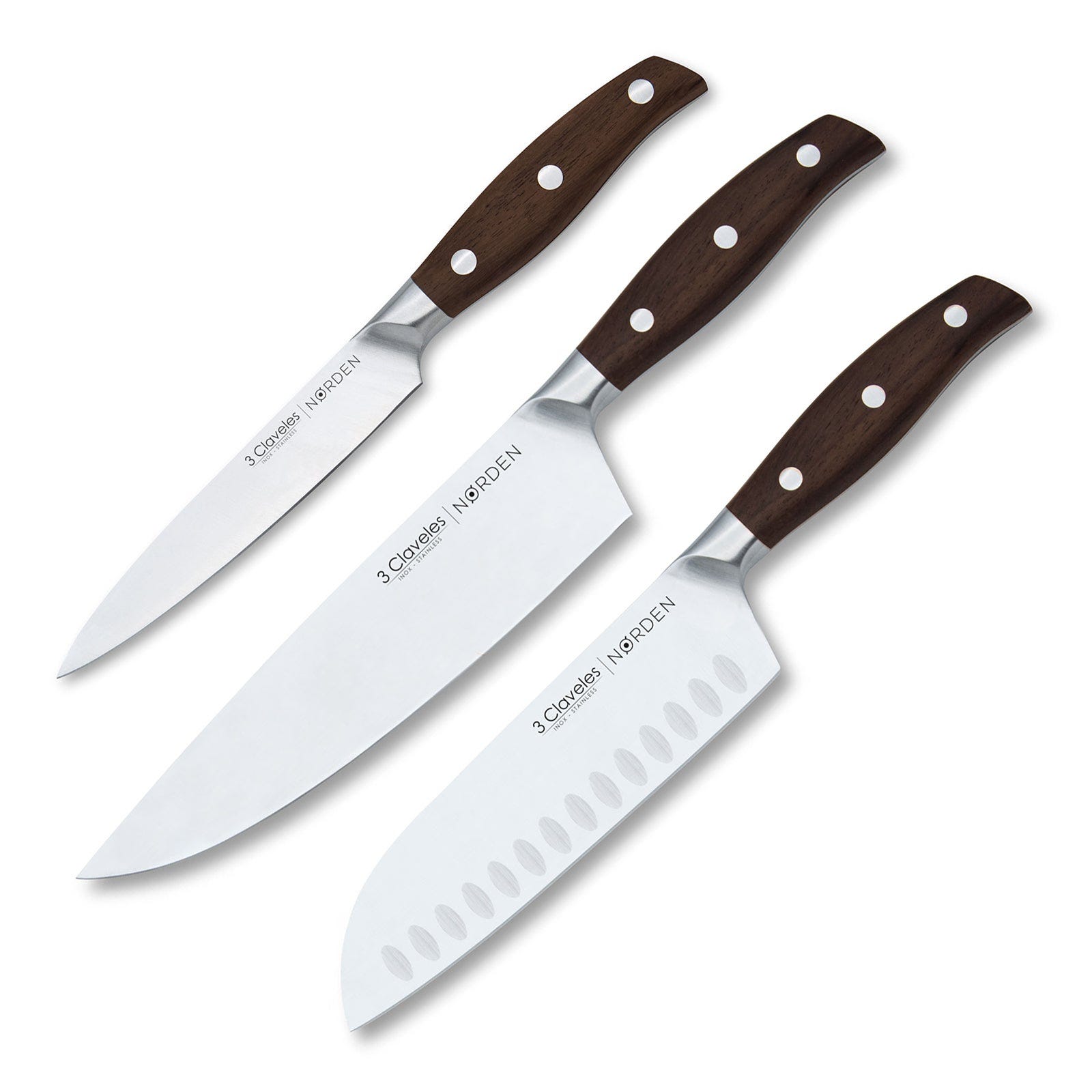 3 Claveles cuchillos de cocina Santoku modelo Norden