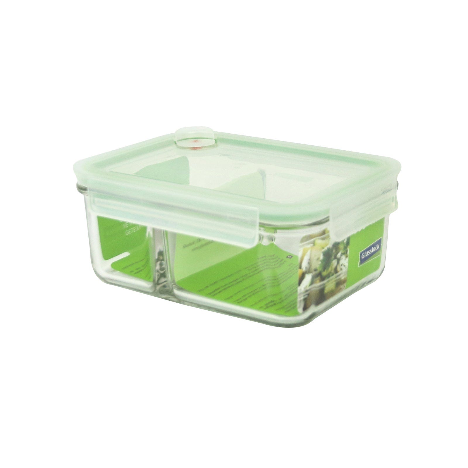 Recipiente Lunch Box rectangular de plástico con 4 compartimentos