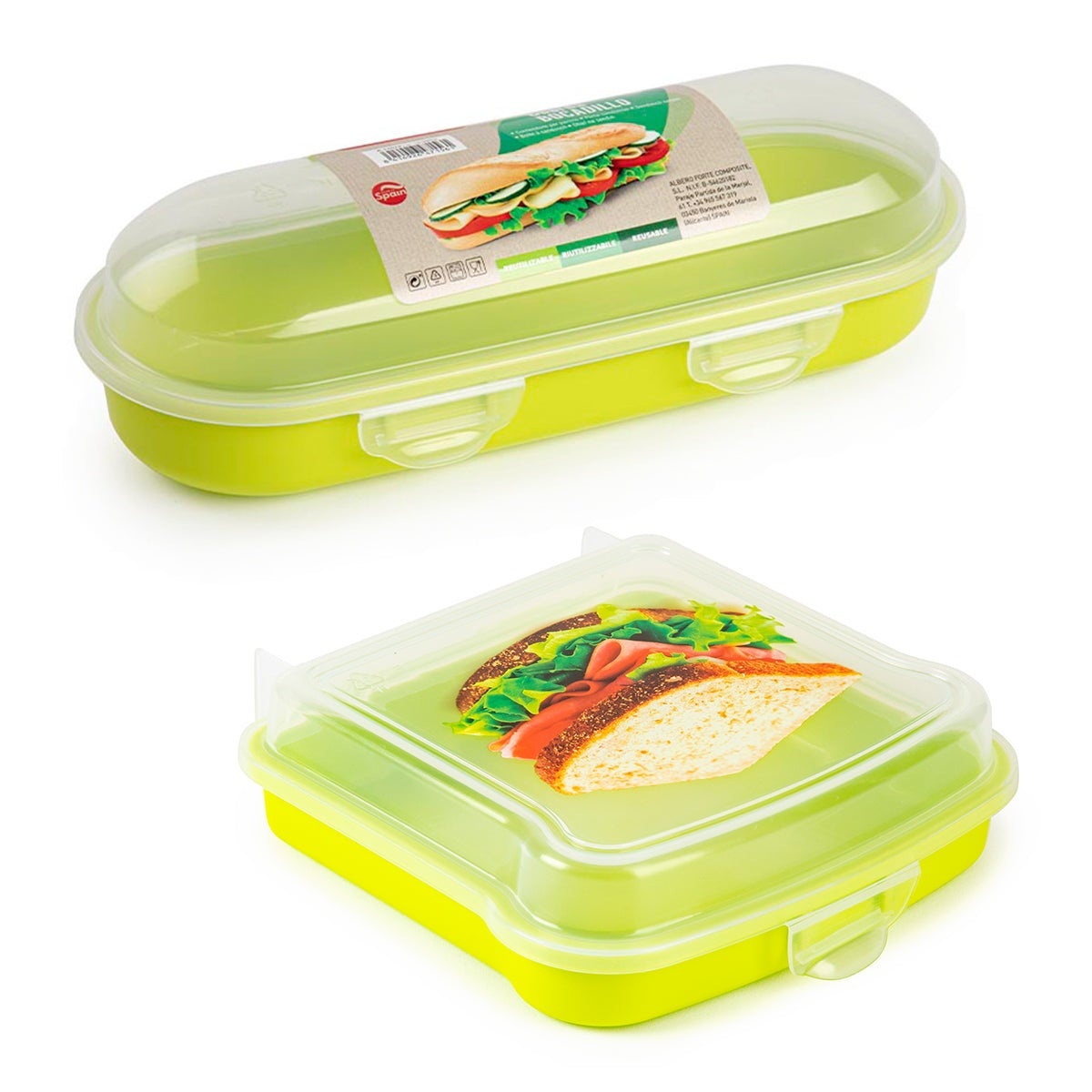 Plastic Forte Porta Sandwiches Colores Variados