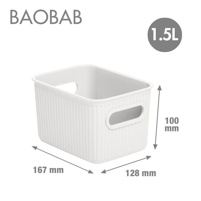 Tatay Baobab - Set De 2 Cajas Organizadoras 15l Con Tapa En Plástico Pp05.  Blanco Pergamon con Ofertas en Carrefour