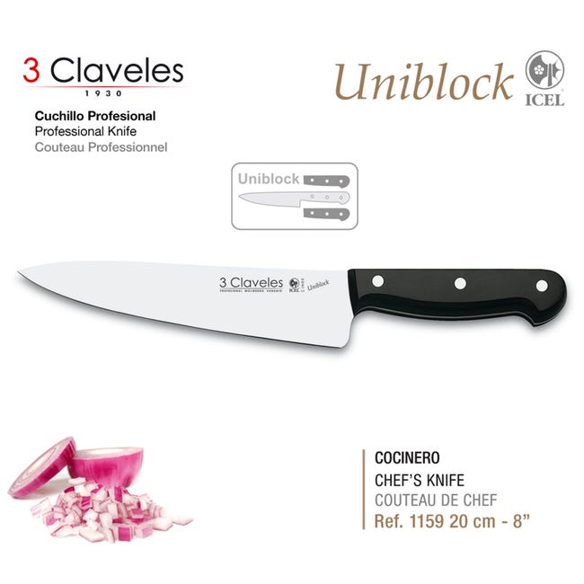 Cuchillo 3 Claveles Cocinero 20 cm - Uniblock