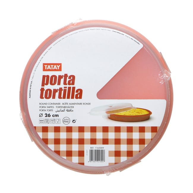 TATAY 1165009 - Recipiente Redondo de 26 cm Porta Tortillas y Porta Tartas  Naranja