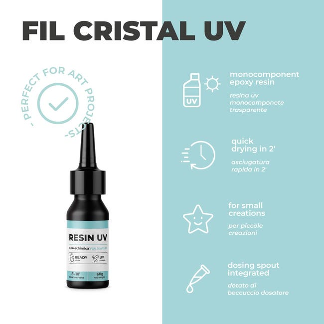 FIL CRISTAL UV - Résine UV transparente monocomposant avec filtre