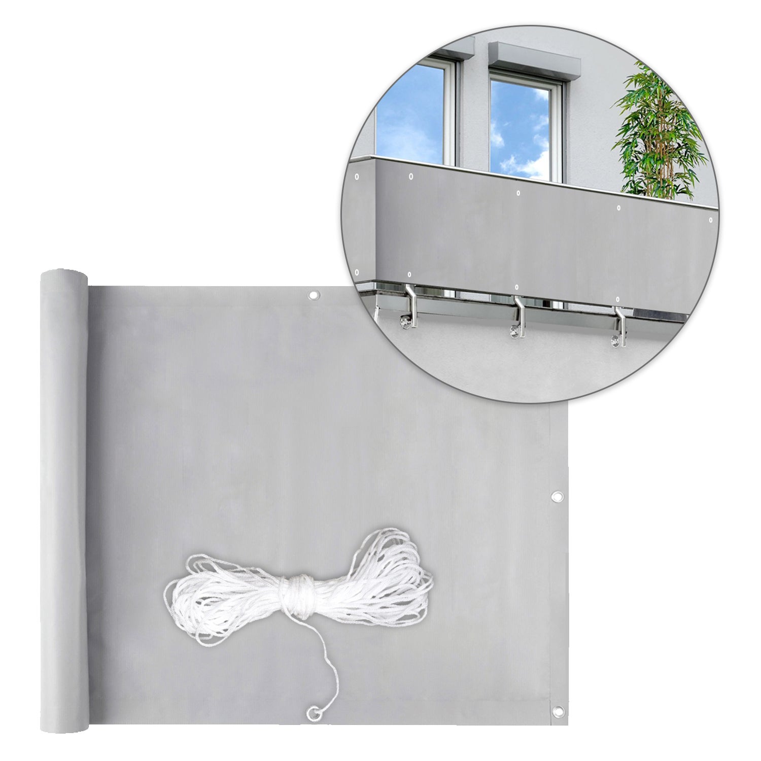 Ecran De Balcon Brise Vue Pour Balcon Jardin Terrasse Anti Uv Brise Vue Balcon Gris X Cm