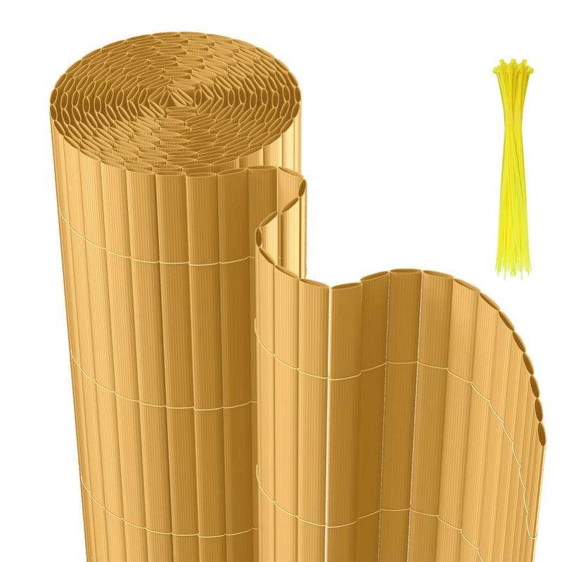 Canisse Bambou Naturelle 5m X 1.5m - Clôture Jardin Brise-vue Et Brise-vent - Protection Intimité Et Soleil
