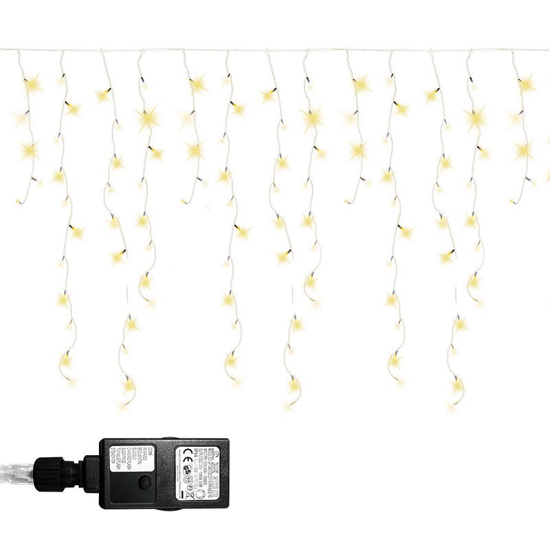 Guirlande lumineuse d'extérieur et Interieur, Blanc chaud，20M 600 LED avec  Prise Modes Étanche Décoration pour Chambre, Sapin, Noël, Mariage, Jardin