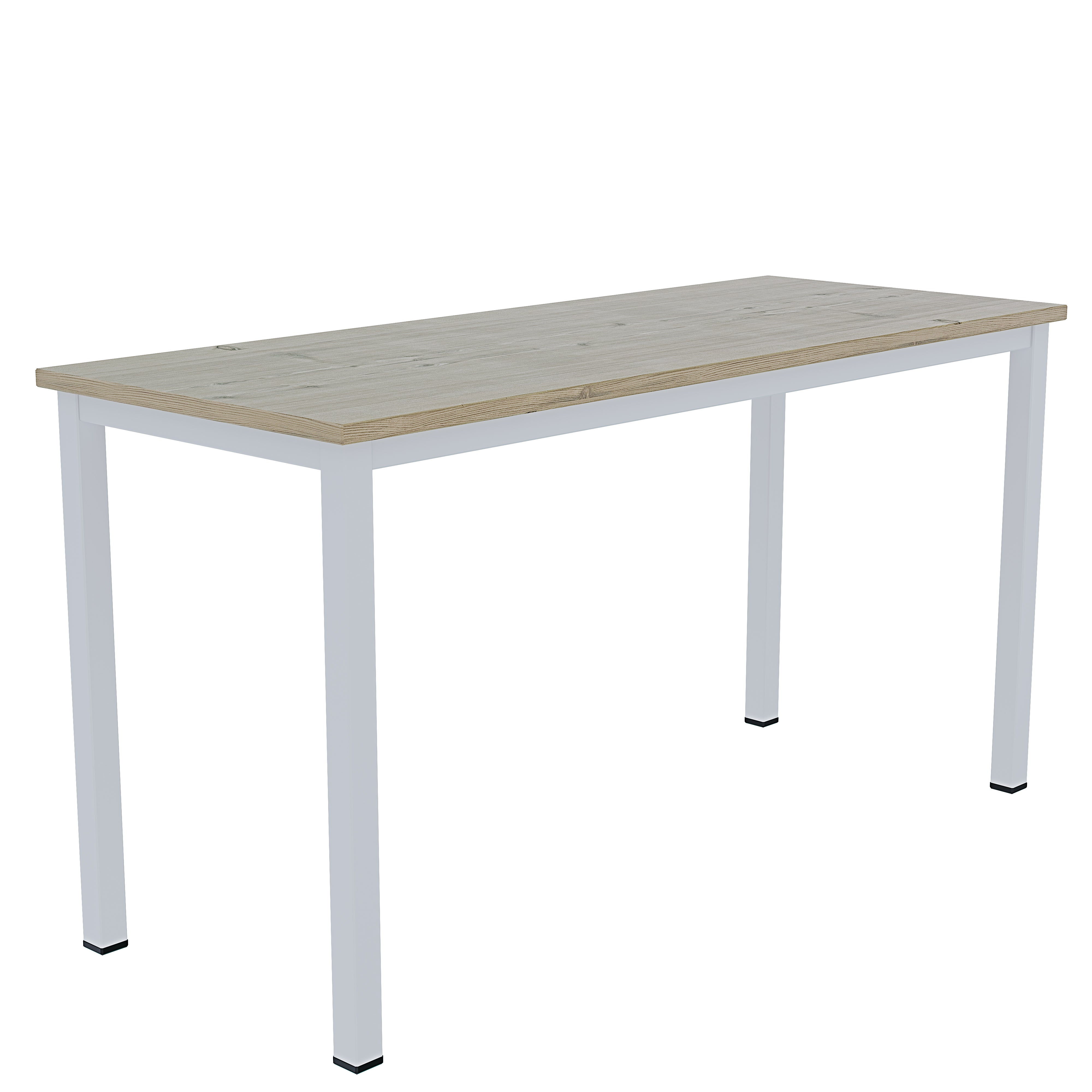 Scrivania Tavolo Da Computer PC In Legno Gambe In Metallo Scrittoio Desk  Ufficio Studio Cameretta Soggiorno Moderno 138 x 55 x 73 Cm Bianco E Rovere