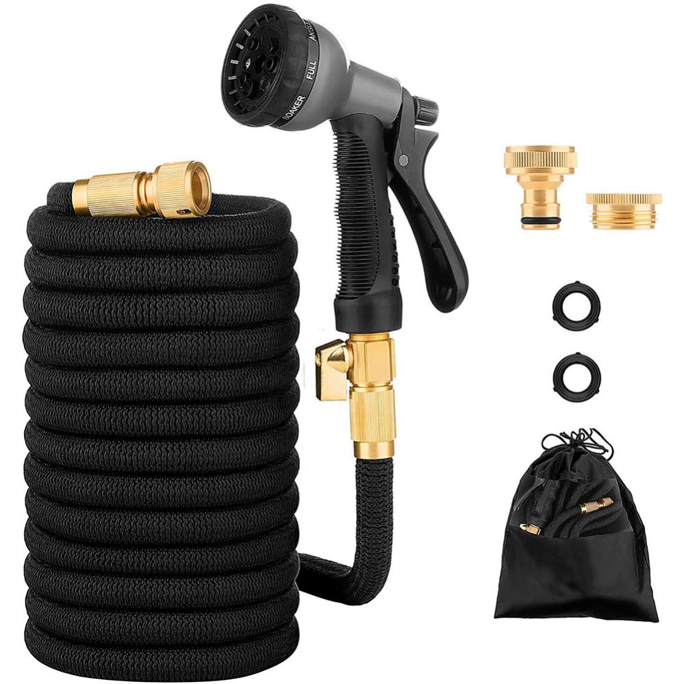 Tubo da Giardino Estensibile 25ft 7.5m con Raccordi in Ottone Massiccio