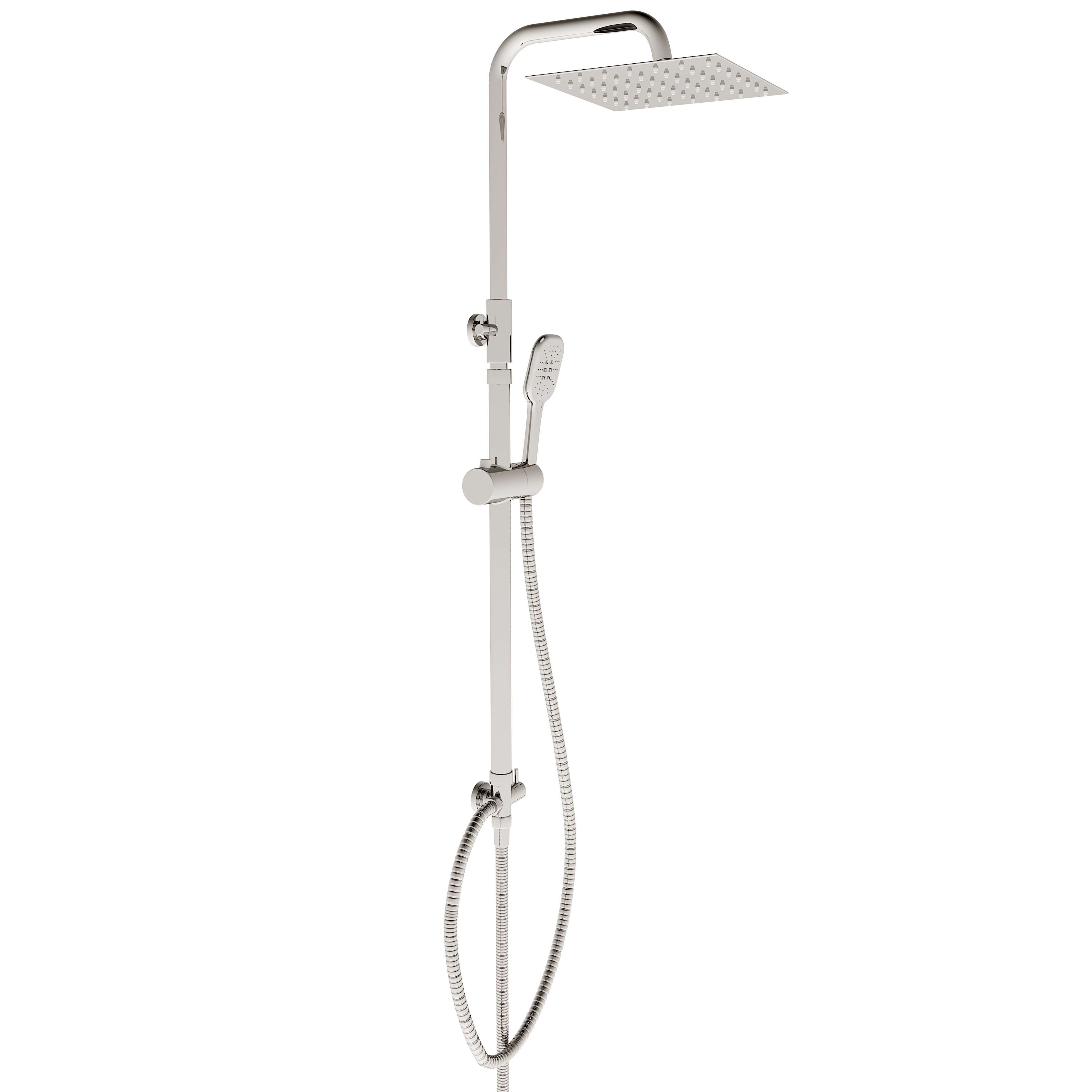 Colonna Doccia In Ottone Cromato Con Miscelatore Design Moderno  Multifunzione Completa Getto A Pioggia Regolabile Doccetta Soffione  Quadrato 24 Cm