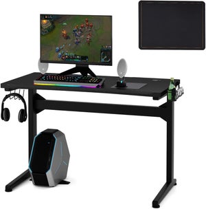 SIRHONA Bureau Gaming Table Ergonomique de Jeu Bureau d'ordinateur PC
