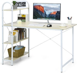 Tribesigns Bureau d'ordinateur avec support pour écran, petit bureau 120 x  55 x 91,5 cm avec étagère pour écran, table de bureau, table PC, table de bureau  pour bureau à domicile