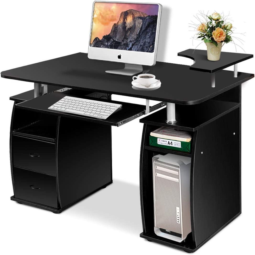 Table de bureau pour ordinateur pc avec tablette imprimante