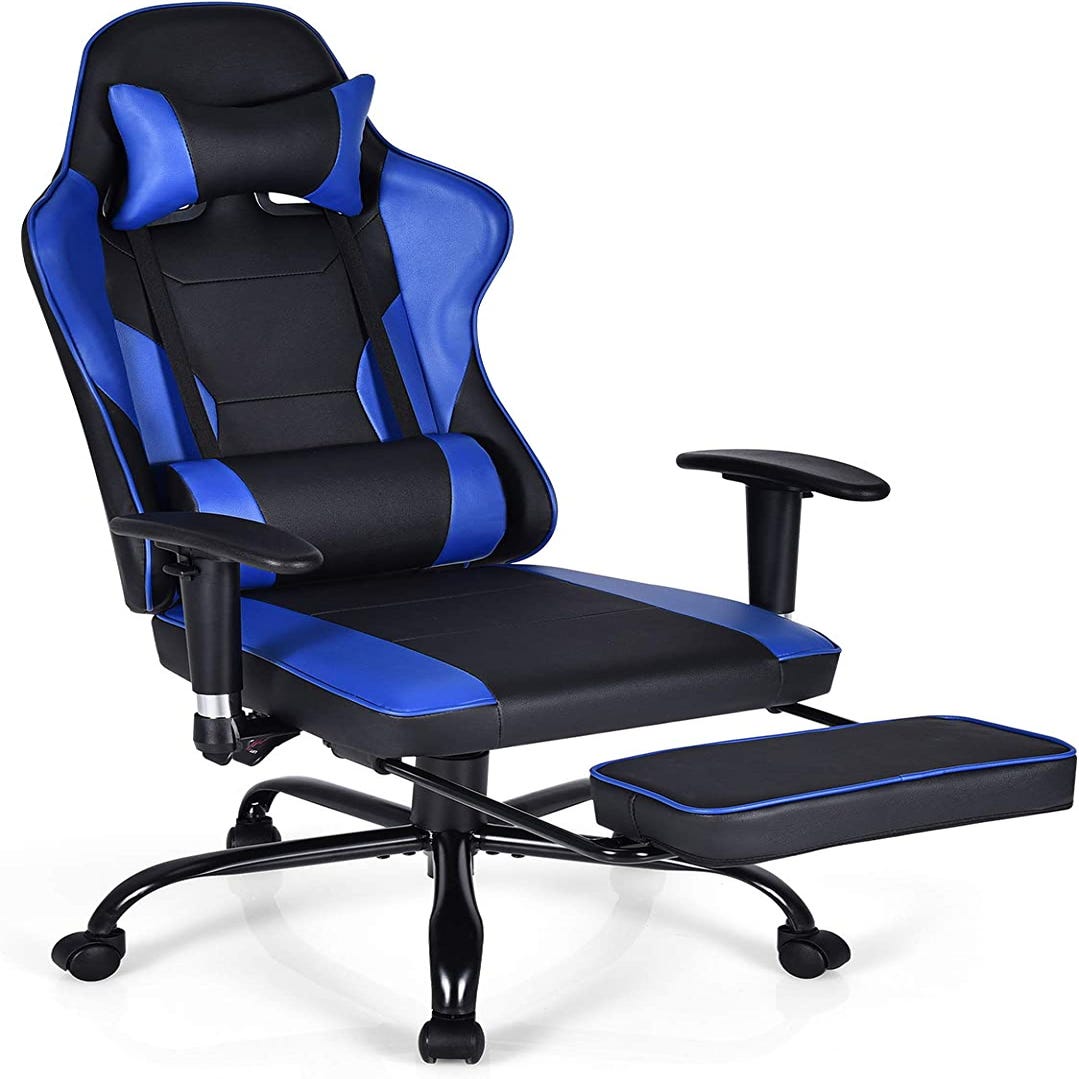 Chaise gamer - Chaise gaming ergonomique - Chaise gamer avec appui-tête et  coussin