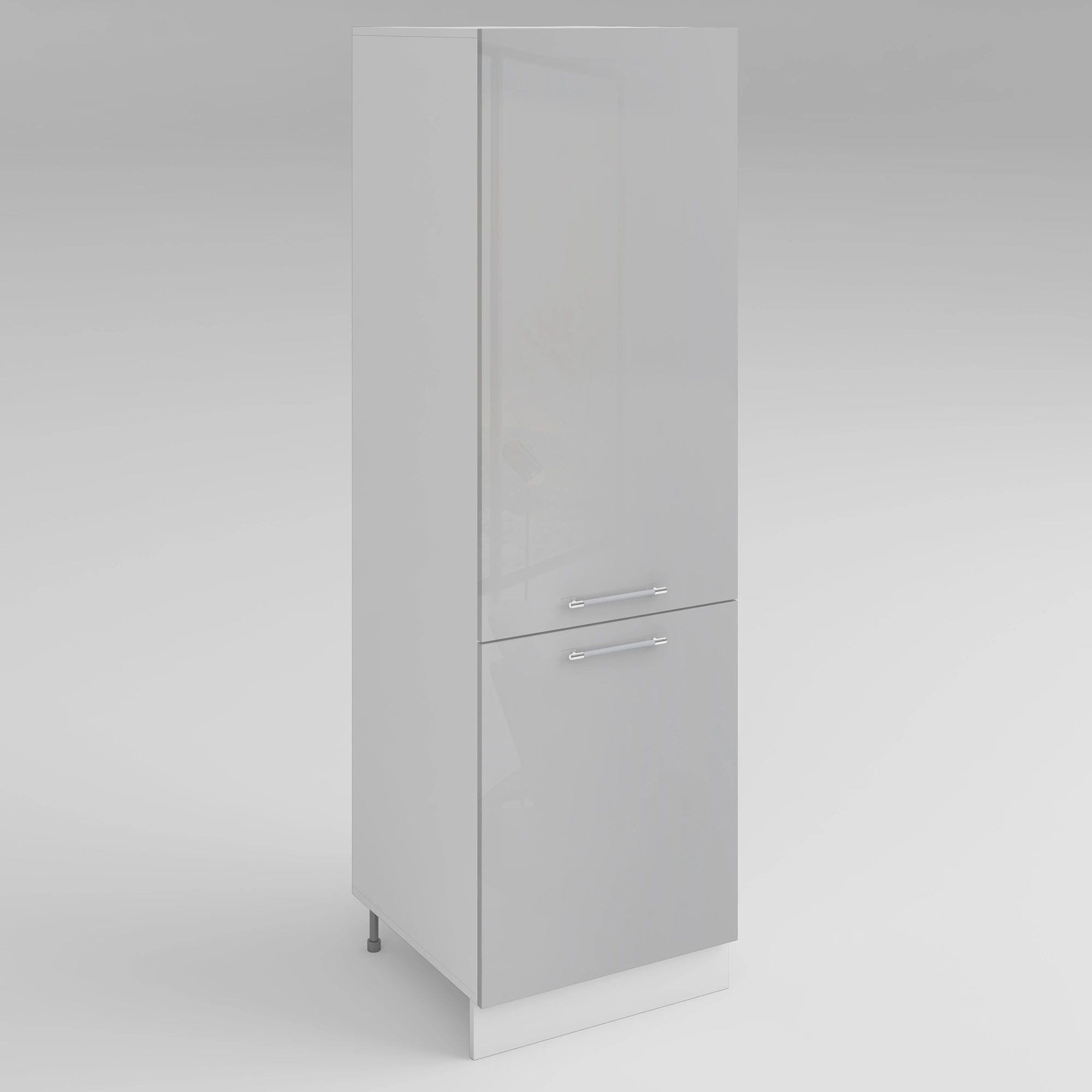 Colonne de cuisine N°2721 Armoire frigo encastrable IPOMA Blanc brillant 2  portes L60 x H195 x P58 cm - Oskab