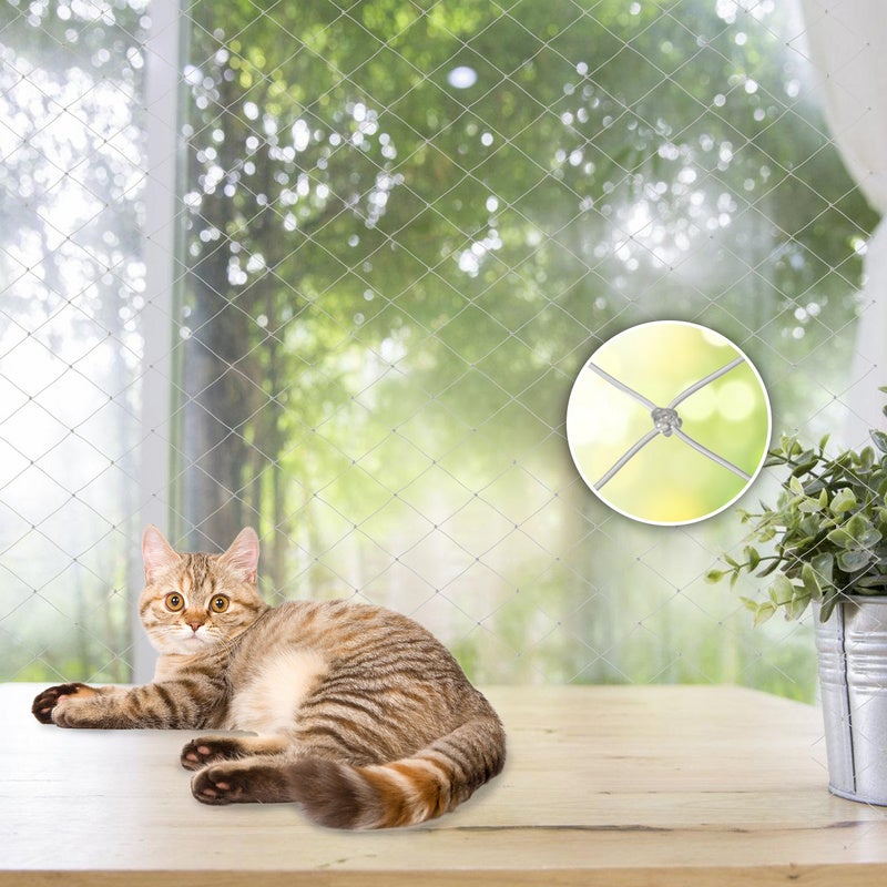 Filet de protection pour chats, filet à chat pour balcon, 8 x 3 m,  transparent