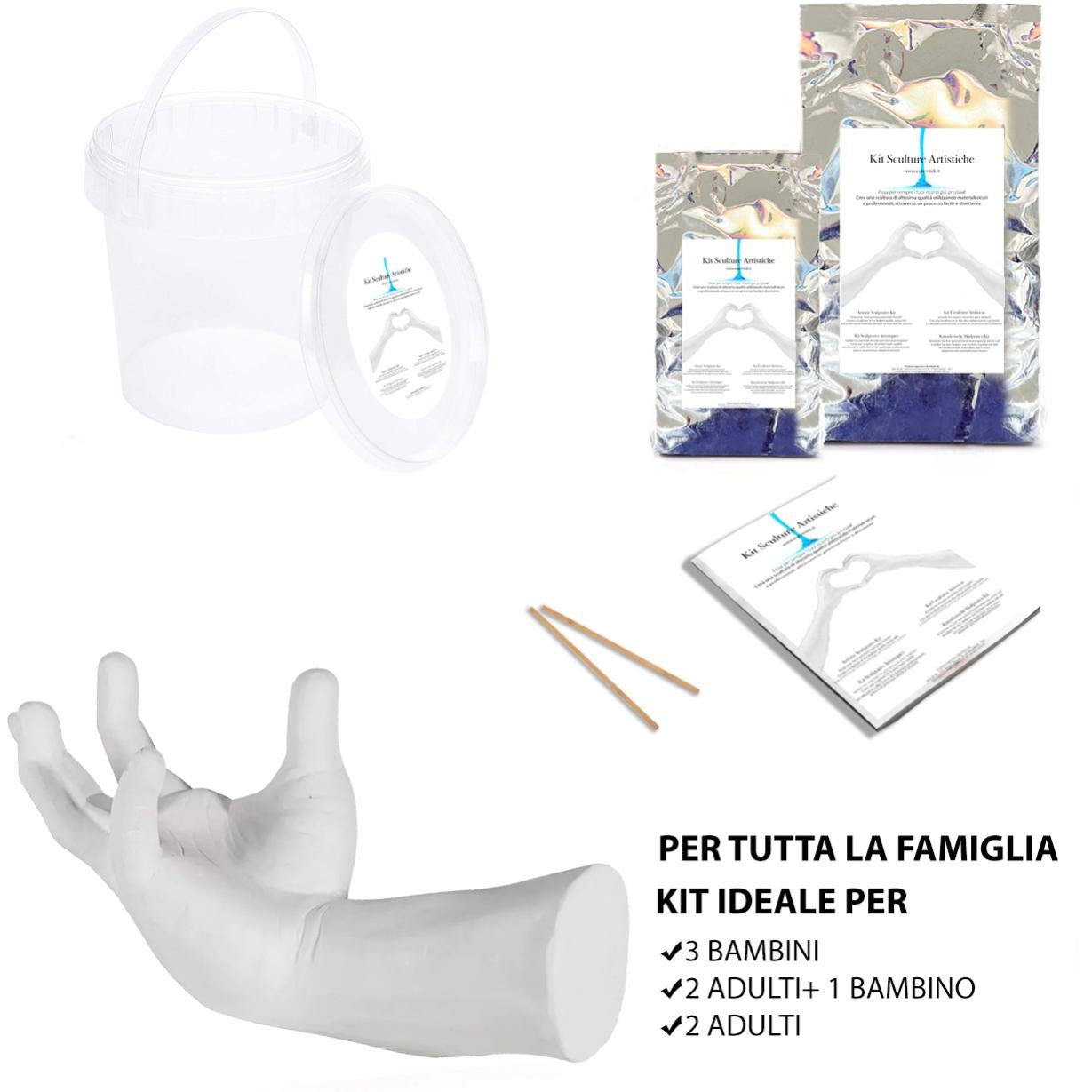 Kit Impronte Mani Per Famiglia - Cornice Ricordo Con Fogli Trasparenti