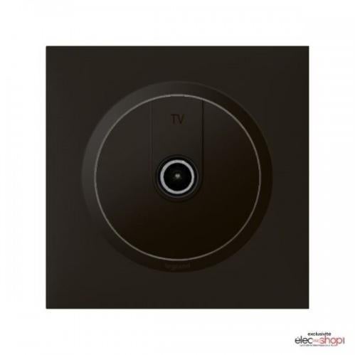 Legrand Leg95282 Presa TV Dooxie Stella Blindata - Finitura Nero, Ottimizzata Per Segnali UHD E 4K