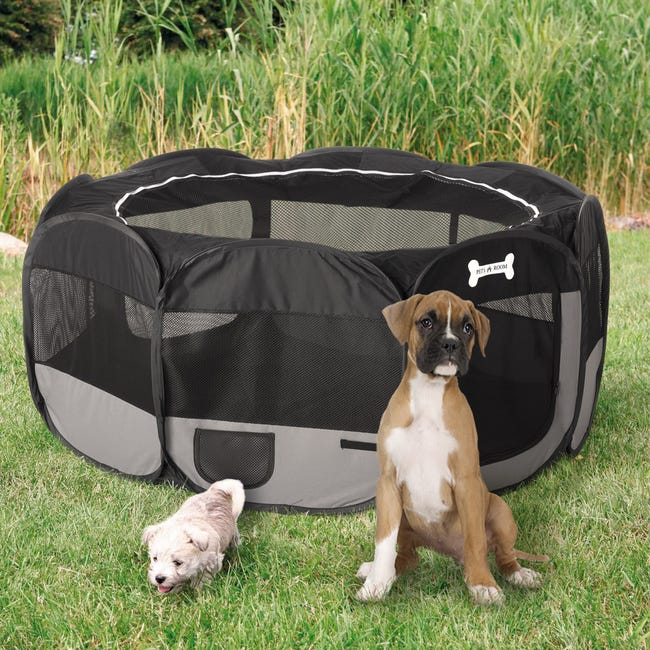 Box et caisse pliable portable pour le transport des chiens et chats  110x62cm Panoramik - Noir